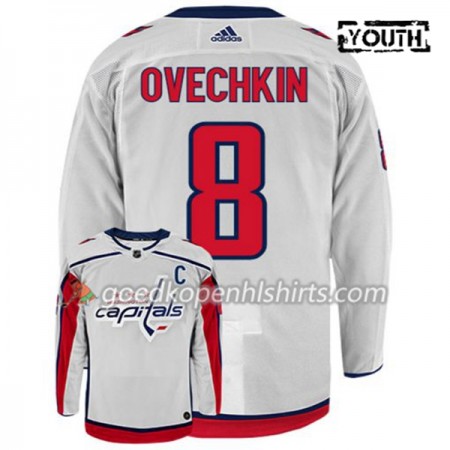 Washington Capitals Alex Ovechkin 8 Adidas Wit Authentic Shirt - Kinderen